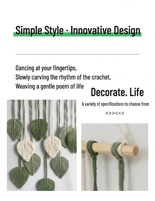 Nordic Macrame Leaf Wall Hanging