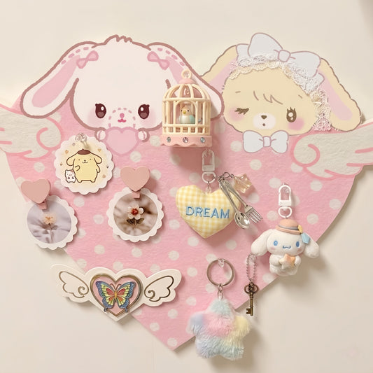 Kawaii Bunny Heart Felt Memo Board