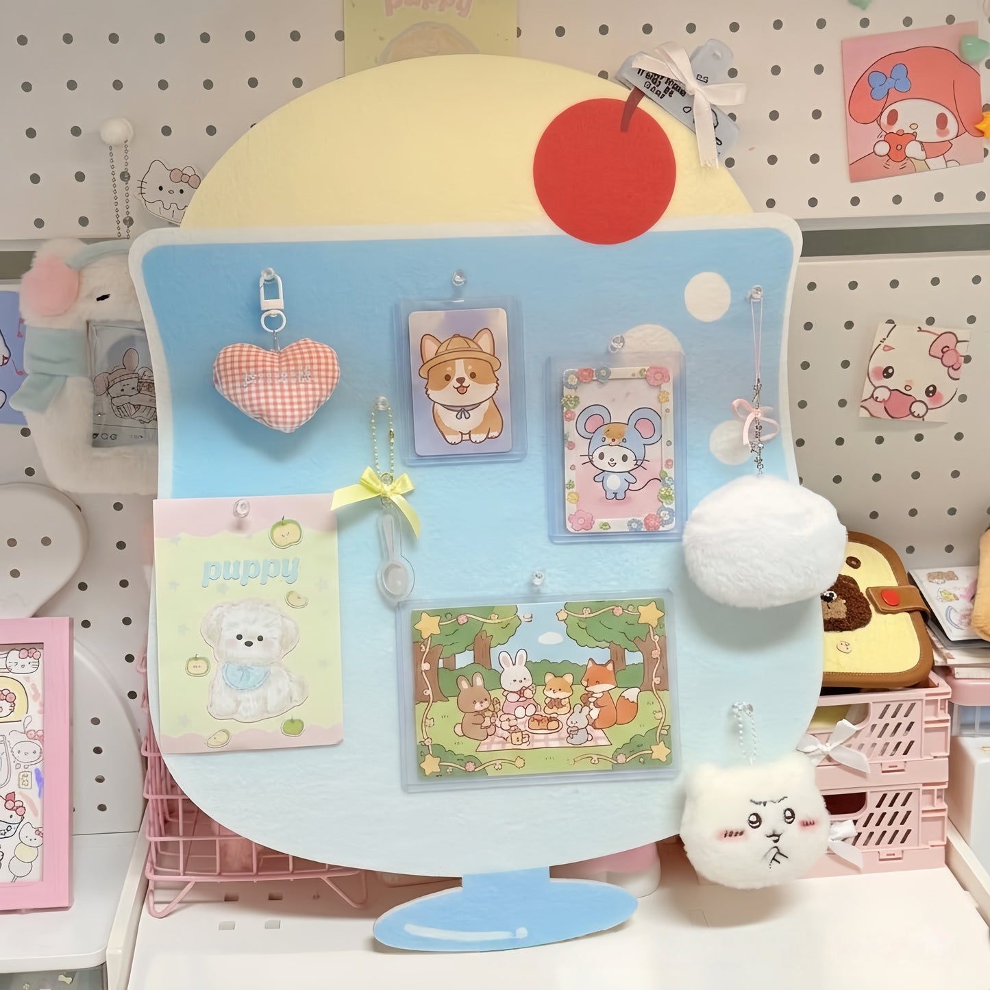 Kawaii Cherry Soda Felt Memo Board