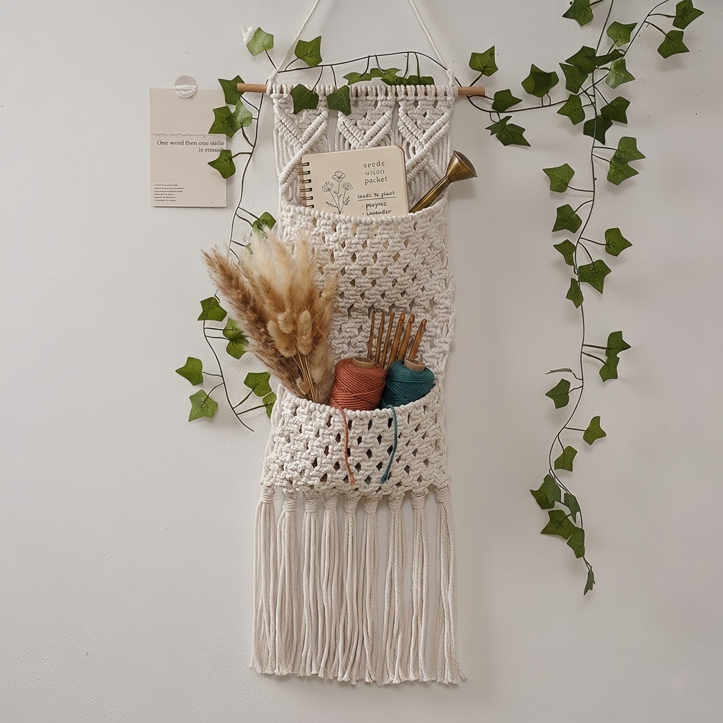 Boho Macrame Magazine Holder