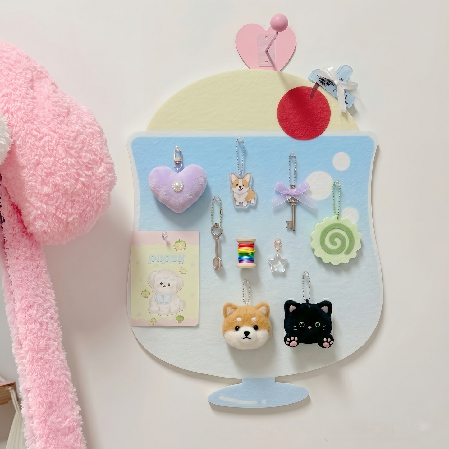 Kawaii Cherry Soda Felt Memo Board
