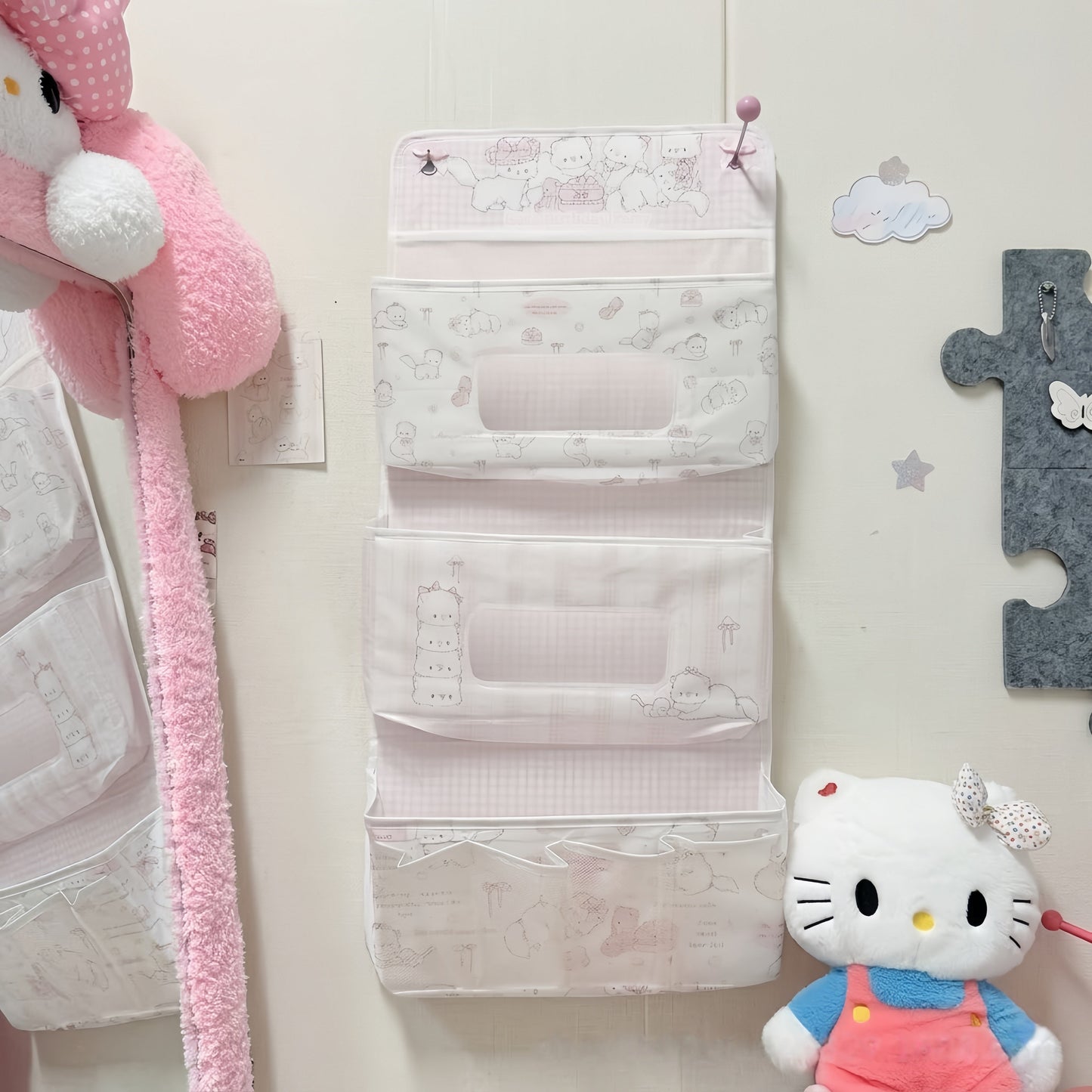 Kawaii 3-Tier Wall Hanging Organizer